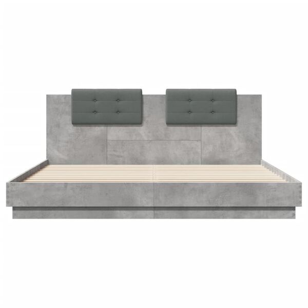 vidaXL Cadre de lit sans matelas gris b&eacute;ton 160x200 cm