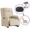 vidaXL Fauteuil inclinable &eacute;lectrique cr&egrave;me tissu