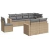 vidaXL Salon de jardin avec coussins 8 pcs beige r&eacute;sine tress&eacute;e