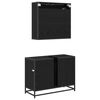vidaXL Ensemble de mobilier de salle de bain 2 pcs Ch&ecirc;ne noir