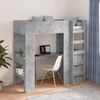 vidaXL Cadre de lit superpos&eacute; avec bureau Gris b&eacute;ton 75 x 190 cm