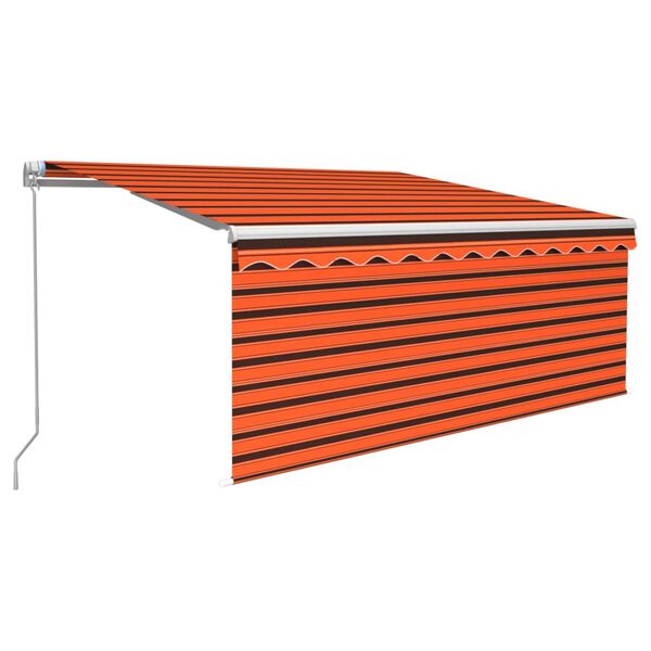 vidaXL Auvent r&eacute;tractable manuel avec store 3x2,5 m Orange et marron