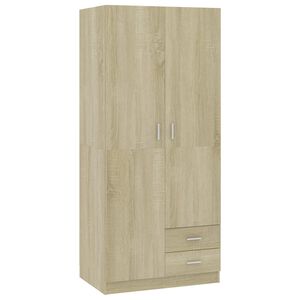 vidaXL Garde-robe Chêne sonoma 80x52x180 cm Aggloméré