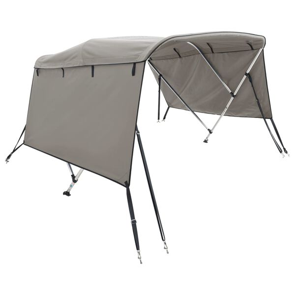 vidaXL Toit bimini &agrave; 3 arceaux parois lat&eacute;rales 183x(185-198)x137 cm