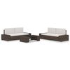 vidaXL Salon de jardin 5 pcs R&eacute;sine tress&eacute;e Marron