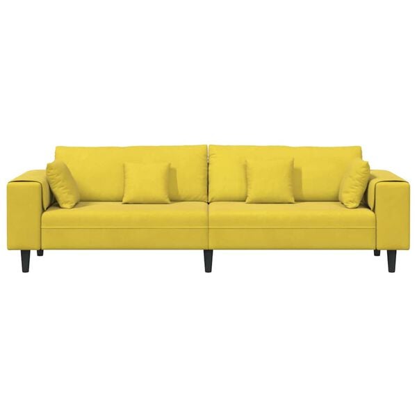 vidaXL Canap&eacute; Jaune 250 x 77 x 76 cm Velours