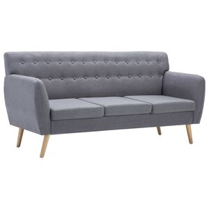 vidaXL Canap&eacute; &agrave; 3 places rev&ecirc;tement en tissu 172x70x82 cm gris clair