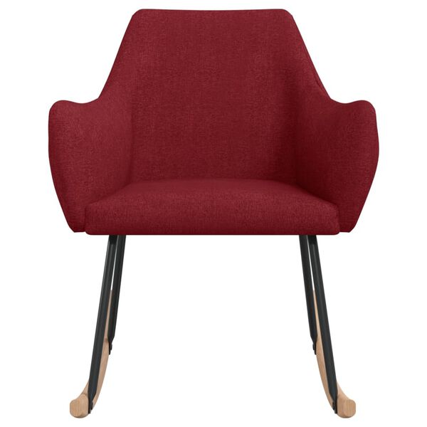 vidaXL Chaise &agrave; bascule Rouge bordeaux Tissu