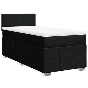 vidaXL Sommier &agrave; lattes de lit et matelas Noir 80x200 cm Tissu