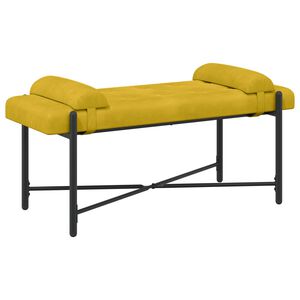 vidaXL Banc capitonn&eacute; &agrave; boutons avec coussins Jaune 110 x 40 x 46 cm