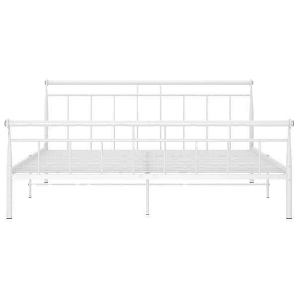 vidaXL Cadre de lit sans matelas blanc métal 180x200 cm