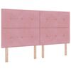 vidaXL Lit &agrave; ressort LED avec t&ecirc;te de lit Rose 180 x 200 cm Velours