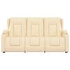 vidaXL Fauteuil inclinable et porte-gobelets 3 places crème similicuir