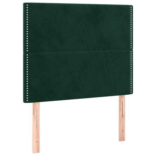 vidaXL T&ecirc;te de lit Vert fonc&eacute; 80x5x118/128 cm Velours