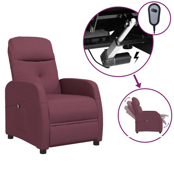 vidaXL Fauteuil inclinable &eacute;lectrique Violet Tissu
