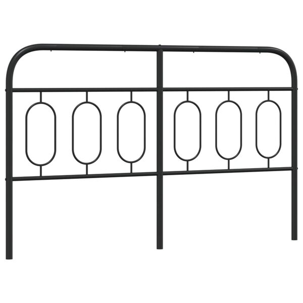 vidaXL T&ecirc;te de lit de remplacement m&eacute;tal noir 140 cm