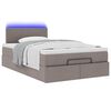 vidaXL Lit ottoman avec matelas et LED Taupe 120x190 cm tissu