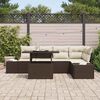 vidaXL Ensemble de canap&eacute; de jardin 6 pcs Marron Poly rotin