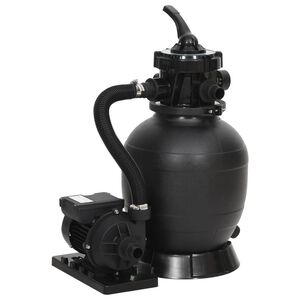 vidaXL Filtre &agrave; sable de piscine avec vanne 6 voies Noir