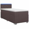 vidaXL Lit de box spring avec matelas et LED Marron fonc&eacute; 90 x 200 cm