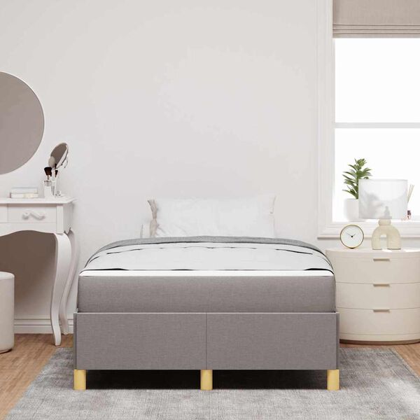 vidaXL Cadre de lit avec matelas Taupe 120 x 200 cm tissu