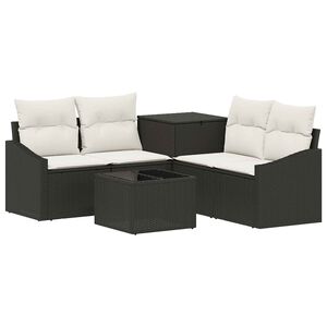 vidaXL Ensemble de Canap&eacute;s 6 pc Noir et blanc cr&egrave;me