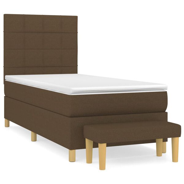 vidaXL Sommier &agrave; lattes de lit avec matelas Marron fonc&eacute; 100x200 cm