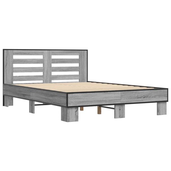 vidaXL Cadre de lit sans matelas sonoma gris 120x200 cm