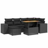 vidaXL Salon de jardin 7 pcs avec coussins noir r&eacute;sine tress&eacute;e