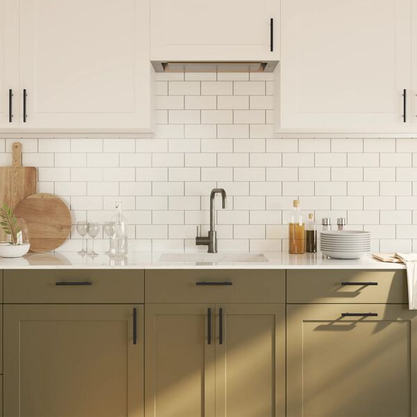 vidaXL Poignées d'armoire 10 pcs noir 96 mm acier inoxydable