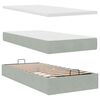 vidaXL Cadre de lit ottoman et matelas gris clair 90x190 cm velours