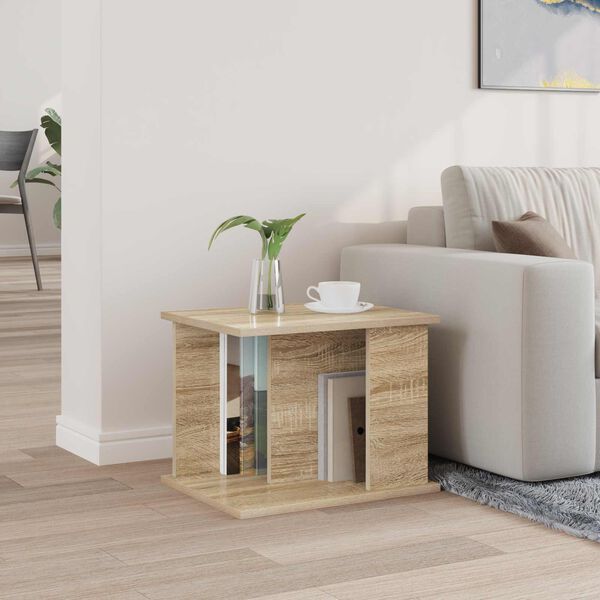 vidaXL &Eacute;tag&egrave;re &agrave; magazines avec &eacute;tag&egrave;re Ch&ecirc;ne Sonoma 35 x 35 x 45 cm