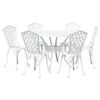 vidaXL Ensemble de salle &agrave; manger pour jardin 7 pcs Blanc Aluminium