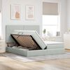 vidaXL Lit de Rangement avec matelas Gris clair 200 x 200 cm Velours