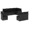 vidaXL Salon de jardin 8 pcs avec coussins noir r&eacute;sine tress&eacute;e