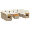 vidaXL Salon de jardin avec coussins 10 pcs beige r&eacute;sine tress&eacute;e