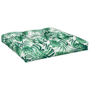vidaXL Coussin de palette motif de feuilles 80x80x12 cm tissu
