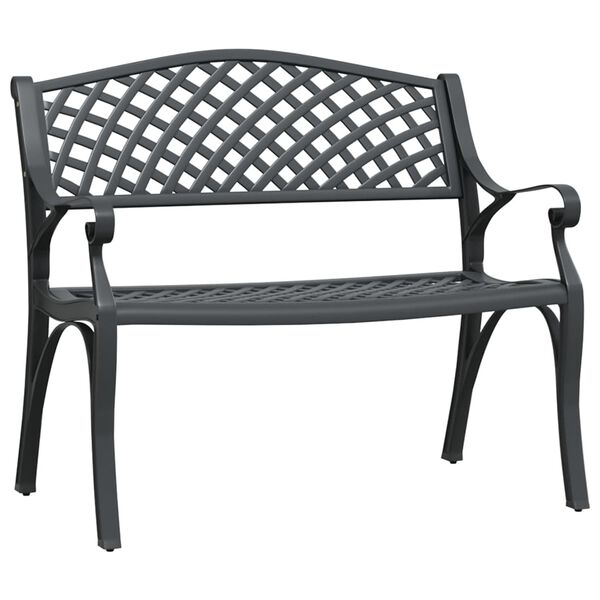 vidaXL Banc de jardin 102 cm aluminium coul&eacute; noir