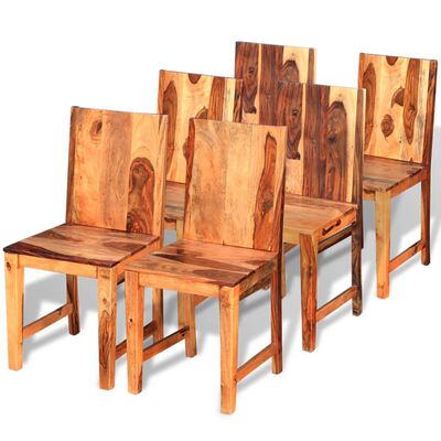 vidaXL Chaise à manger lot de 6 bois massif de Sesham