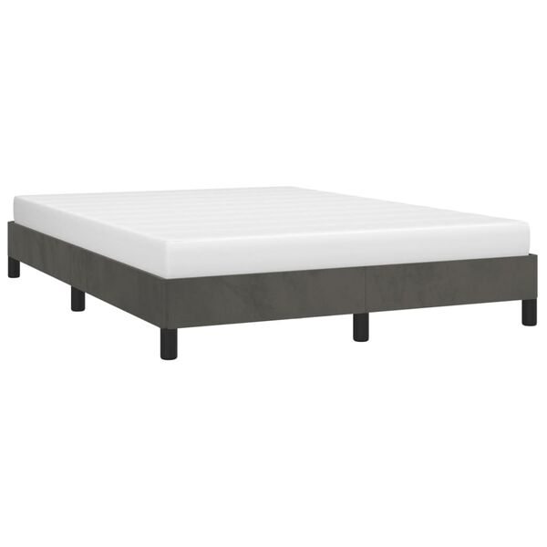 vidaXL Cadre de lit sans matelas gris fonc&eacute; 140x200 cm velours