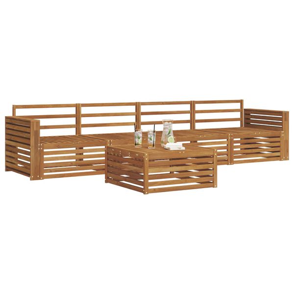 vidaXL Ensemble de canap&eacute;s d'ext&eacute;rieur 5 pcs Naturel