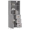 vidaXL Buffet haut Sonoma gris 69,5x34x180 cm Bois d'ing&eacute;nierie