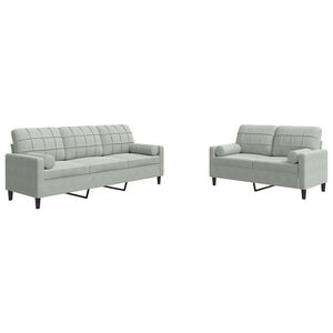 vidaXL Ensemble de canap&eacute;s 2 pcs et coussins et traversins velours