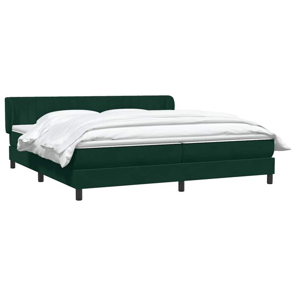 vidaXL Sommier &agrave; lattes de lit et matelas vert fonc&eacute; 180x210cm velours