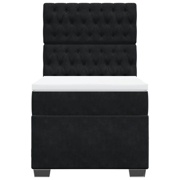 vidaXL Sommier &agrave; lattes de lit et matelas Noir 80x200 cm Velours