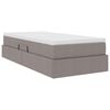vidaXL Lit avec rangement et matelas Taupe 90 x 200 cm Polyester