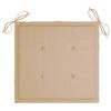vidaXL Chaises de jardin lot de 8 avec coussins beige Bois teck massif