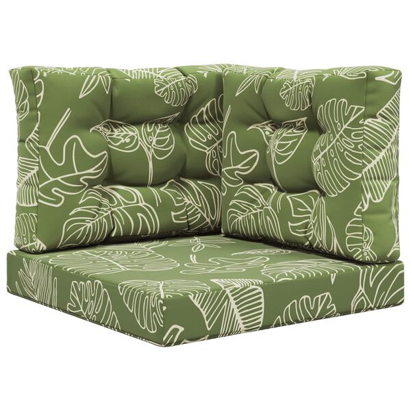 vidaXL Coussin de canap&eacute; d'ext&eacute;rieur 3 pcs Mod&egrave;le feuille Polyester