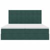 vidaXL Lit de Rangement avec matelas Vert fonc&eacute; 180 x 200 cm Velours