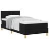 vidaXL Lit &agrave; ressorts avec coussin Noir 90 x 200 cm tissu